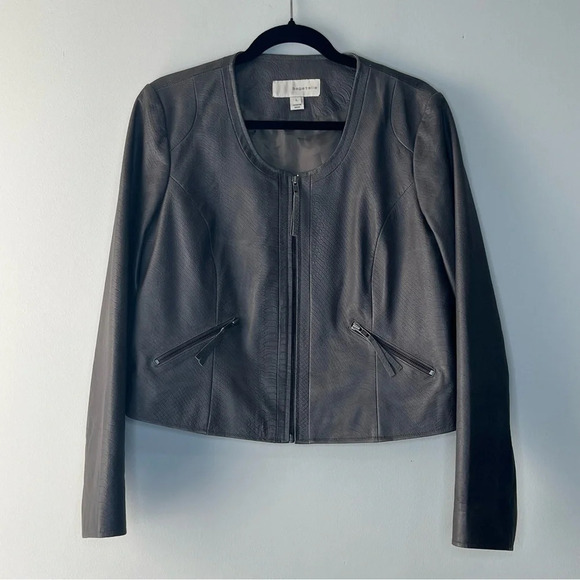 Bagatelle genuine leather bomber jacket size Large brown snake skin pattern - Picture 10 of 10